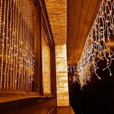pol_pl_Kurtyna swietlna z pilotem 300 led girlanda lampki wewnetrzno zewnetrzne sople cieply bialy 29773_5