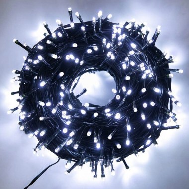 LAMPKI-CHOINKOWE-300-LED-ZEWNETRZNE-GRUBE-FLASH-Kolor-lampek-bialy